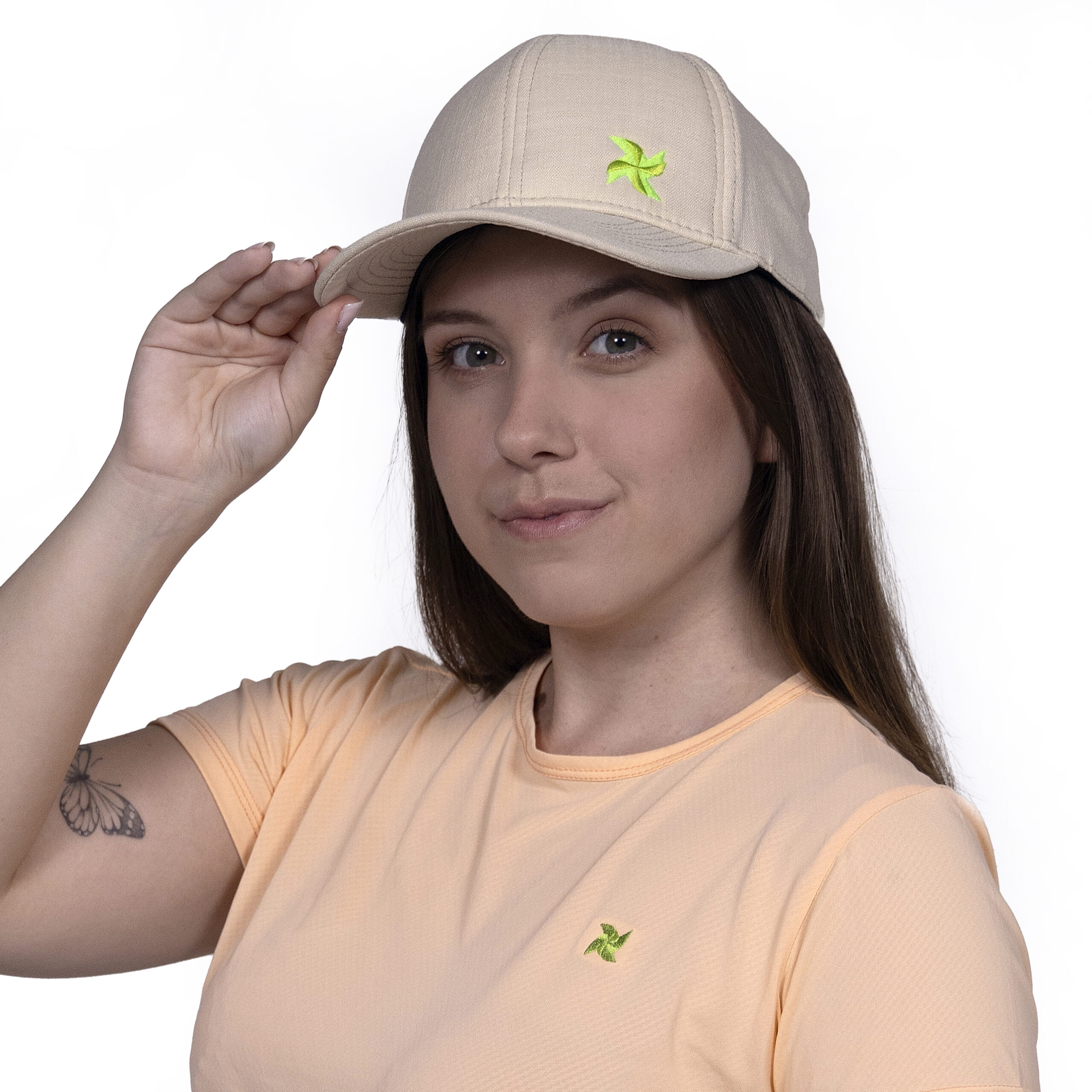 Boné 6 Gomos em linho Off White - Imagem 3